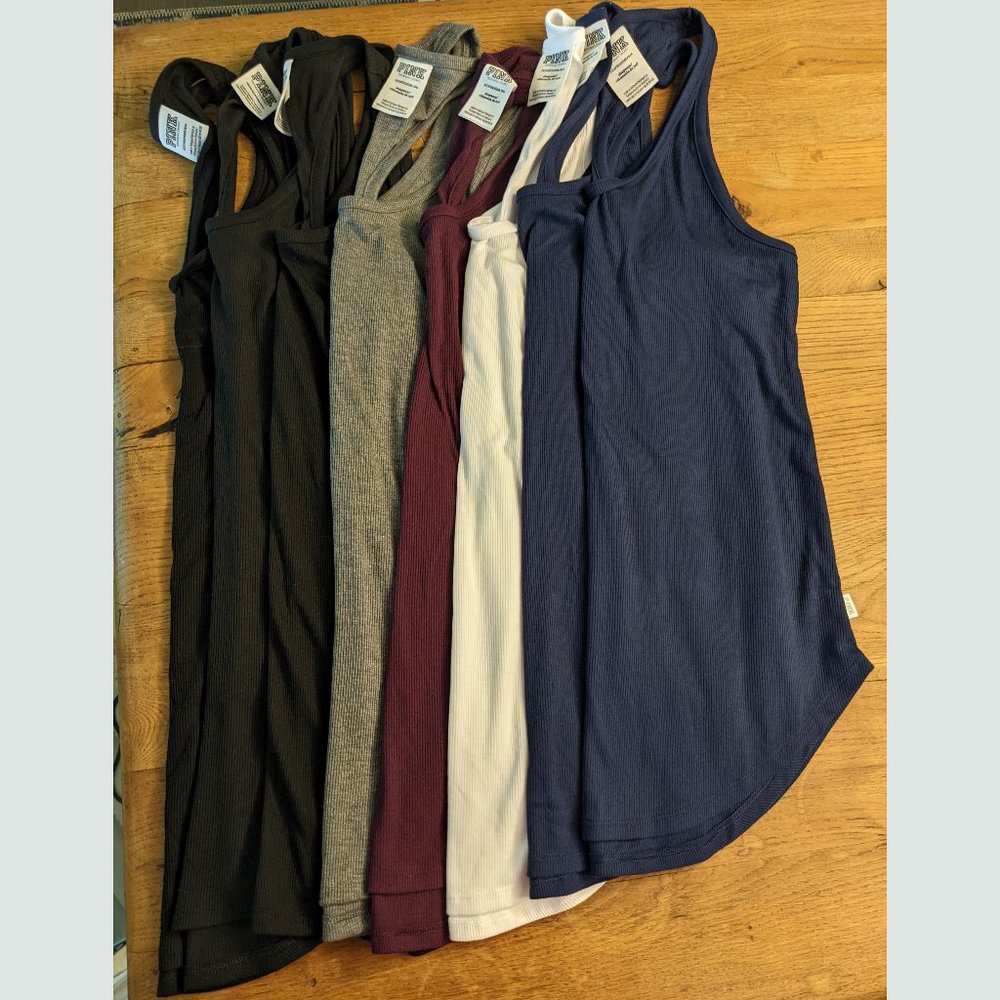 LOT OF 8- PINK VS Ribbed Racerback Tanks